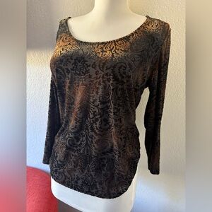 CHICOS burnout velvet top size S